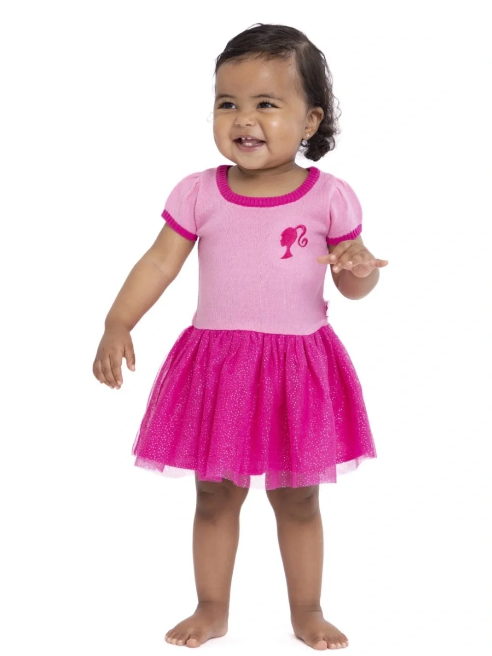 Barbie Hot Pink Glitter Tulle Dress